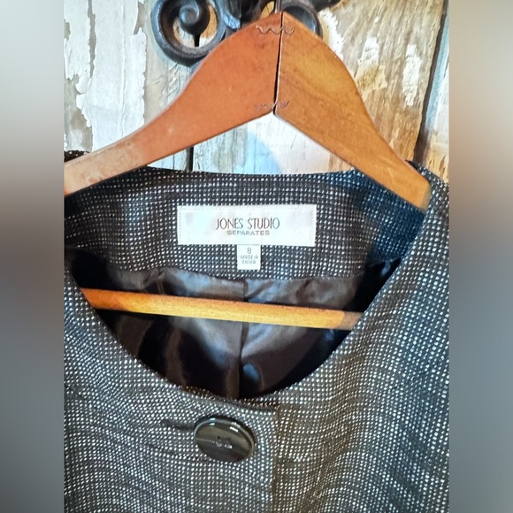 Jones Studio Separates Jacket Blazer size 8 Black with white - Picture 2 of 9